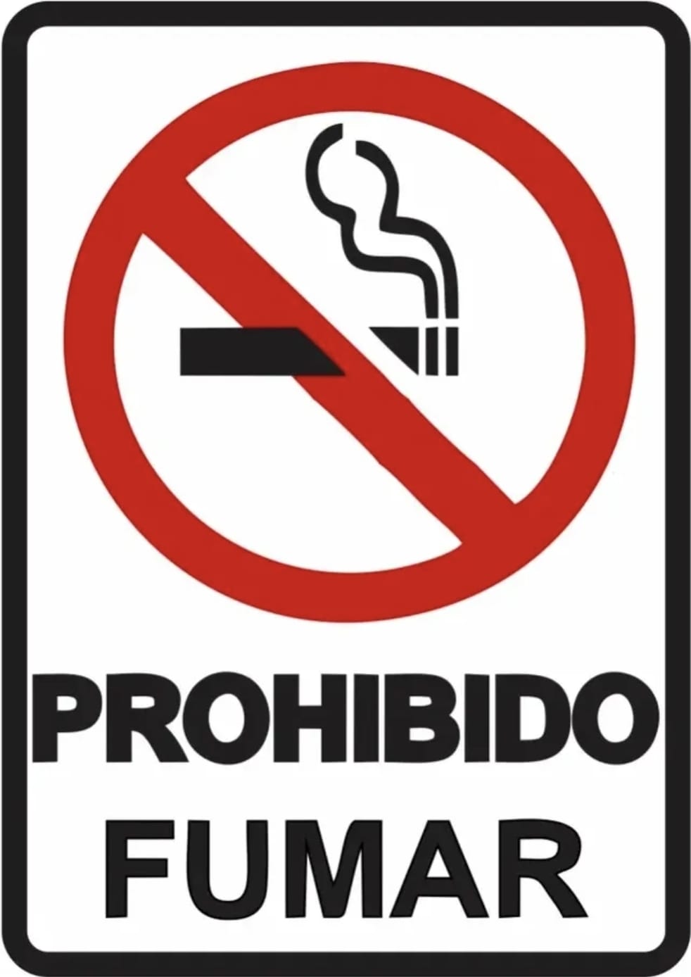 Aviso de seguridad prohibido fumar